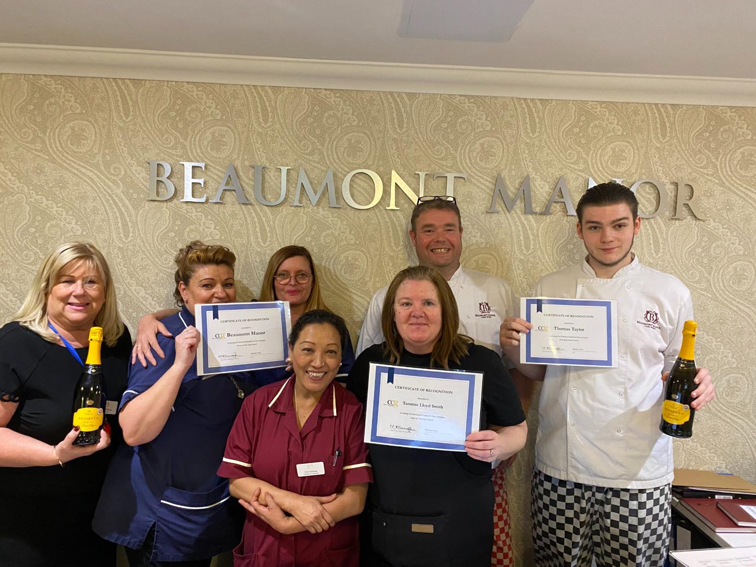 Beaumont Manor posing with their certificates
