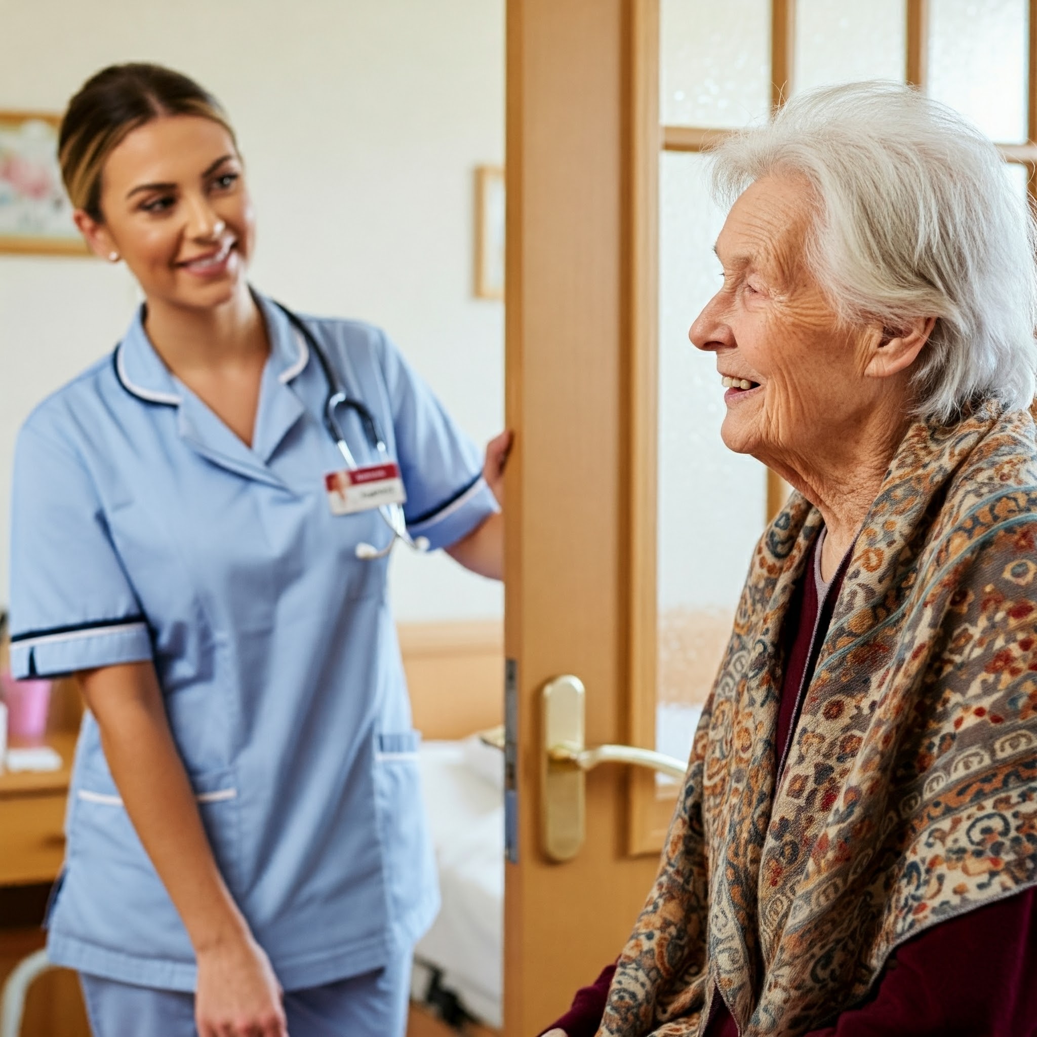 Resident with nurse