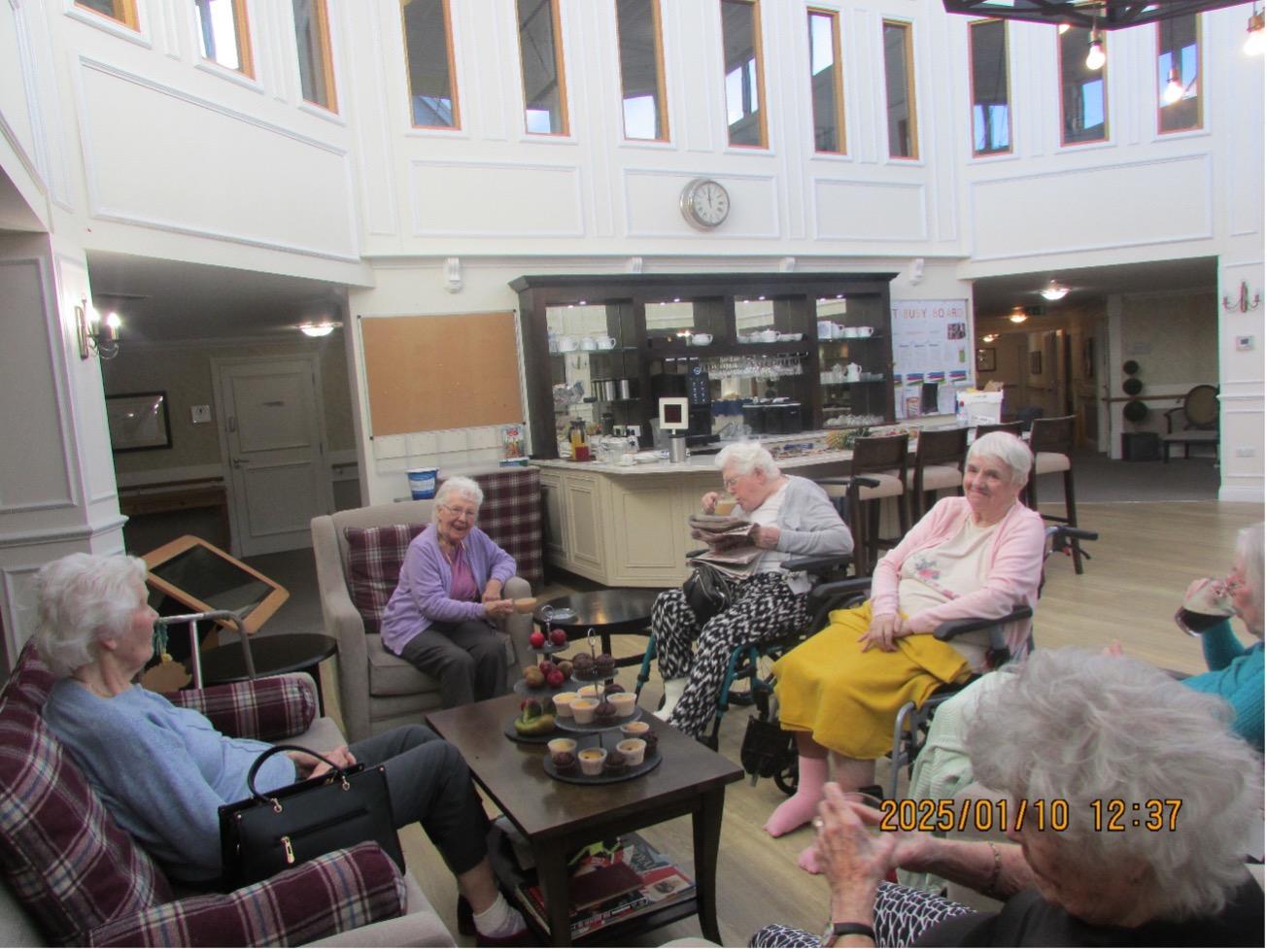 residents enjoying meals together