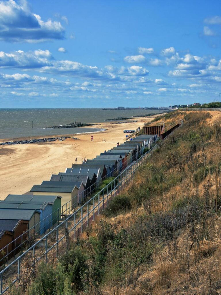 view of the beach in clacton on sea