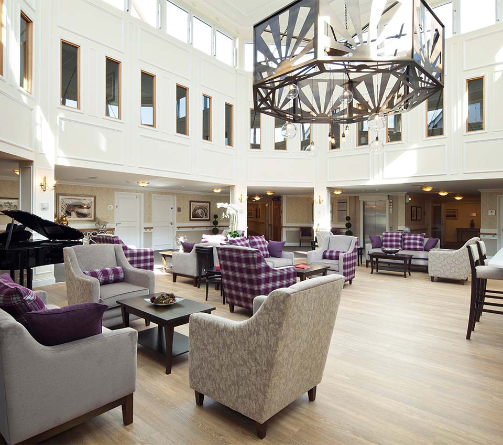 Lounge area with tables and chairs